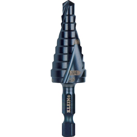 Klein Tools Step Drill Bit, Flute, 1/4 to 3/4-Inch QRST03