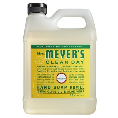 Mrs. Meyers Clean Day Clean Day Hand Soap Refill, Liquid, Honeysuckle, 33 fl-oz Bottle 70003