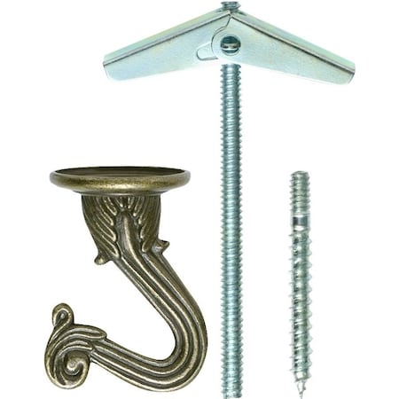 Ook Swag Hook, Antique Brass, 2PK 50342