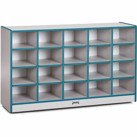 Jonti-Craft Rainbow Accents 20 Cubbie-Tray Mobile Storage, without Trays, Teal 0420JCWW005
