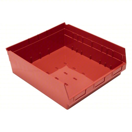 Quantum Storage Systems Economy nesting shelf bin, Plastic, Red, 6 in H, 16 1/2 in W, 17 7/8 in L QSB222RD