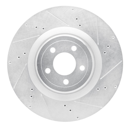 Dynamic Friction Co DFC Brake Rotor - Drilled and Slotted - Silver 631-54079R