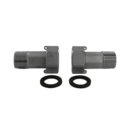 Discover Pair of 1/2 in. Lead Free Stainless Steel Water Meter Couplings 300005