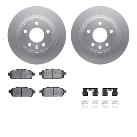 Dynamic Friction Co DFC GEOSPEC Coated Rotors with 5000 Brake Pads - Ceramic and Hardware 4512-47091