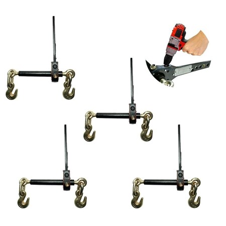 Mytee Products 5/16in - 3/8in Torque Drive Load Binder with Heavy-Duty Grab Hooks 6, 6..., 4PK CBRS-SB-516x4