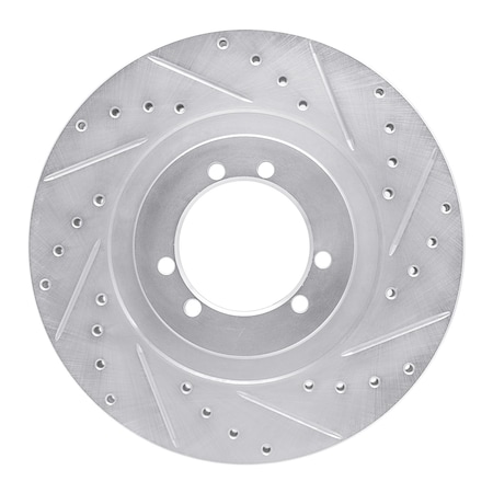 Dynamic Friction Co DFC Brake Rotor - Drilled and Slotted - Silver 631-44001R