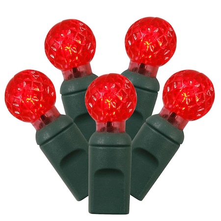 Vickerman LED Green Wire G12 End Connecting 4 in. Spacing 34 ft. Long Light Set with Red Lights X4G9103