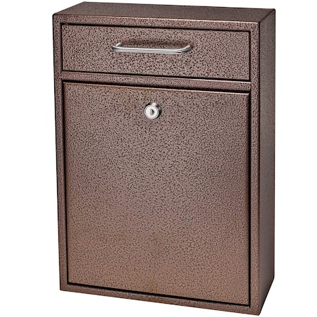 Mail Boss Olympus Locking Wall-Mount Drop Box, Bronze, 16-Gauge Steel 805931