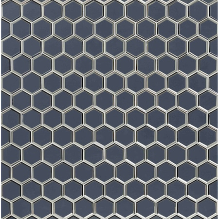 Msi Vague Blue Hexagon Sample Glass Mesh-Mounted Mosaic Tile ZOR-MD-0527-SAM