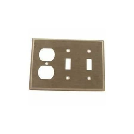 Leviton Wall Plate, Combination, Stainless Steel 84021-40