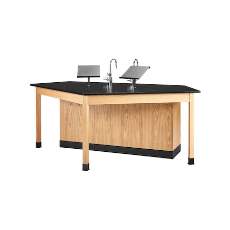 Diversified Spaces Workstation, Oak, Wood Frame, 96 in W, Red 2916KLH
