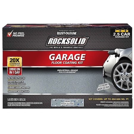 Rust-Oleum Polycuramine Garage Floor Coating Kit, Extreme HighGloss, Gray 293513