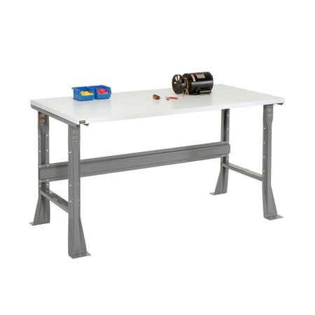 Global Industrial Flared Leg Workbench w/ ESD Square Edge Top, 72"W x 30"D, Gray 252385
