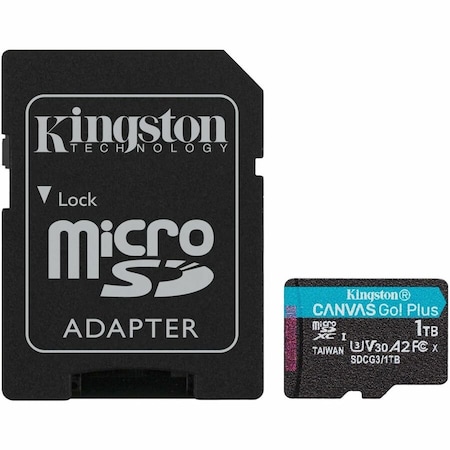 Kingston 1TB MICROSDXC CANVAS GO PLUS 170R A2 U3 V30 CARD + ADP SDCG3/1TB