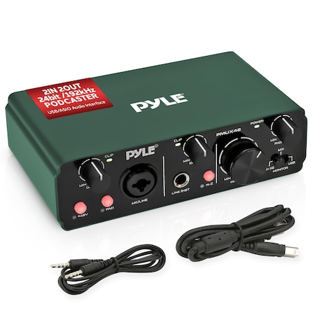 Pyle USB Audio Interface for Recording, Streaming & Podcasting PMUX42