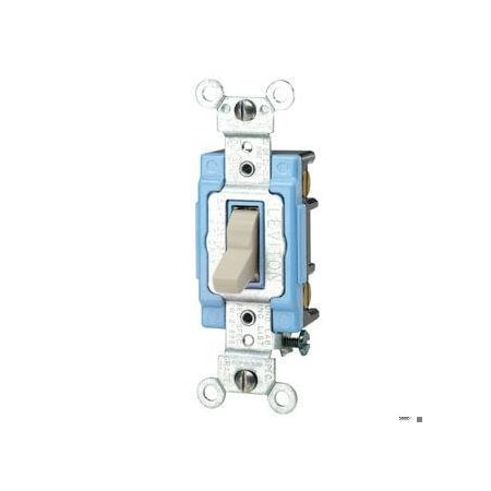 Leviton Toggle 3-Way 15A Illum Ind Gr Ivory 1203-LHI