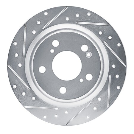 Dynamic Friction Co DFC Brake Rotor - Drilled and Slotted - Silver 631-59067L