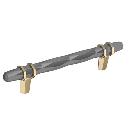 Amerock London 5-1/16 in 128 mm Center-to-Center Black Chrome/Golden Champagne Cabinet Pull BP36649BCRBBZ