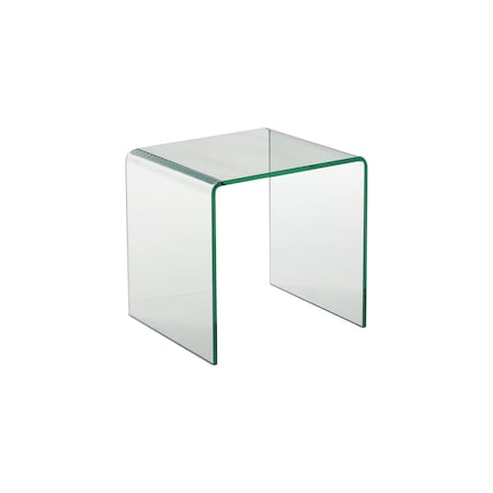 Homeroots 21" Clear Glass Rounded Edge End Table 554643