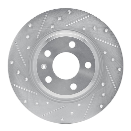 Dynamic Friction Co DFC Brake Rotor - Drilled and Slotted - Silver 631-73061L