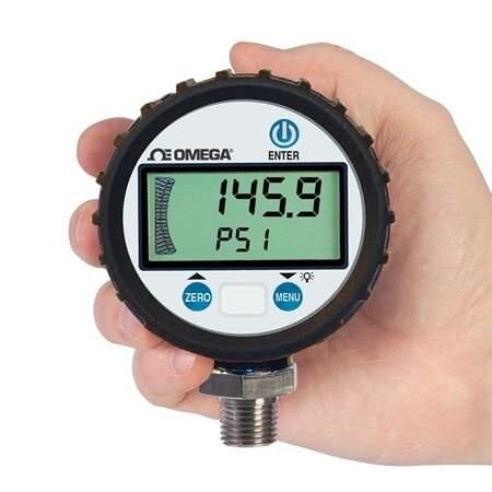 Omega Digital Pressure Gauge, General Purpose, Advanced, Gauge, 0 psi to 1500 psi, 0.25 %, 1/4 " NPT Male DPG8001-1.5K