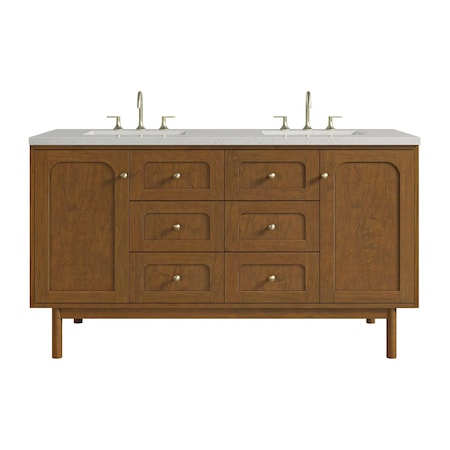 James Martin Vanities Laurent 60" Double Vanity, Honey Oak w/ 3 CM Lime Delight Silestone Top 545-V60D-HNO-3LDL