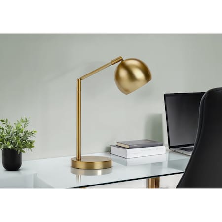 Monarch Specialties Lighting, 19 in.H, Table Lamp, Gold Metal, Gold Shade, Contemporary I 9644