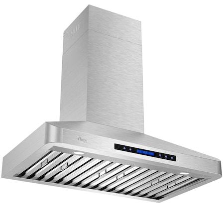 Awoco Wall Mount 4 Speeds, 6 Top Round Vent Stainless Steel Range Hood RH-WT-30