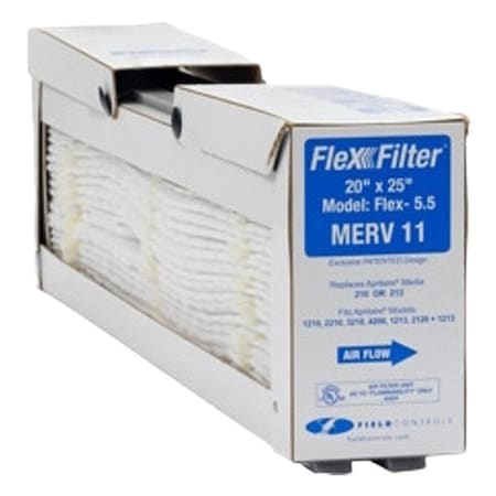 Field Controls Pleated Air Filter, Polyester, Synthetic, MERV 11, 6 PK FLEX-5.5