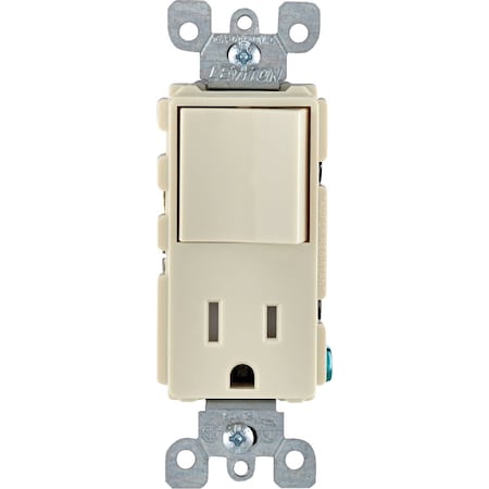 Leviton Decora Almond 15A Switch & Outlet R67-T5625-0TS