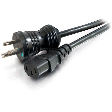 C2G 8FT 16AWG HSP PC COILED 5-15P-C13 BK TAA 48070