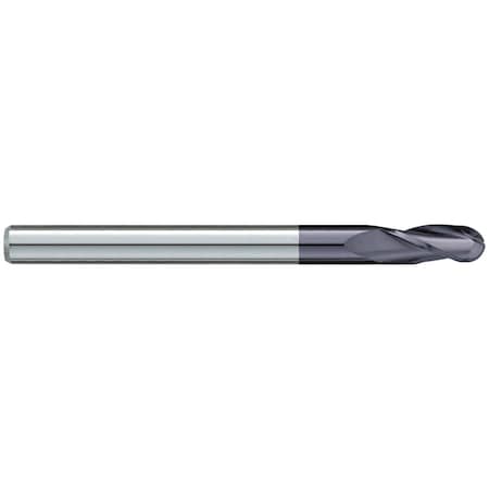 Garr Tool Ball End Mill, Center Cutting Extra Length Single End, Series: 723MA, 1/4 in Diameter Cutter 55597
