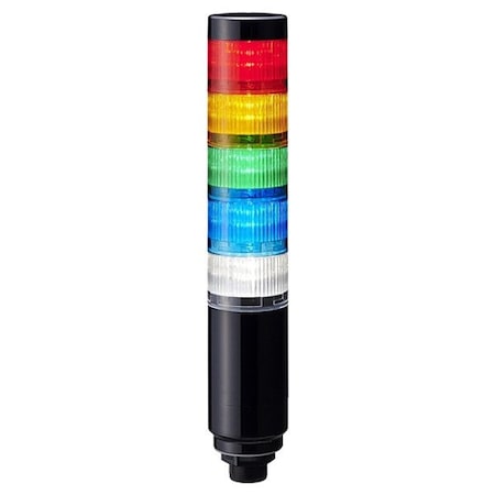 Patlite Signal Tower, 12 13/16 in H, 24V DC LR6-502W8NK-RYGBC