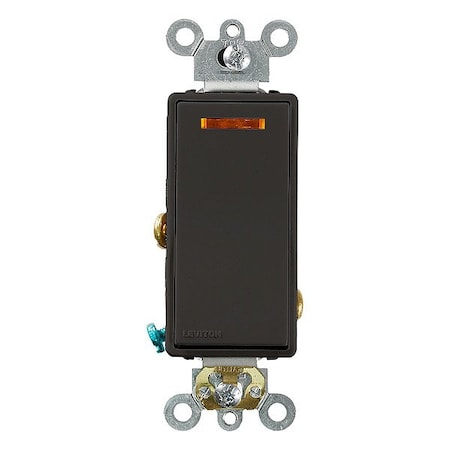 Leviton Wall Switch, 1 hp, Rocker, 20 A, Black 5631-2E