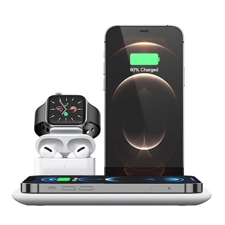Trexonic 4 in 1 Fast Charge Wireless Charging Station in White 750123663M