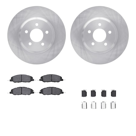 Dynamic Friction Co DFC Brake Rotor with 5000 Brake Pads and Hardware Kit 6512-99040