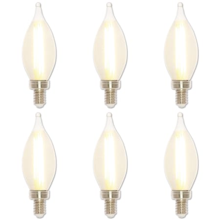 Westinghouse Bulb LED Dimmable 4.5W 120V C11 3000K Glowescent Clear Spun-Satin E12 Candelabra Base, 6PK 5275020