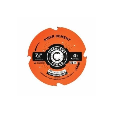 Crescent Fiber Cement Circular Saw Blade, 5/8 in dia Arbor, 4 Teeth, 7-1/4 in dia Blade, 5 EA/PK, 5PK 181-CSBFC-704