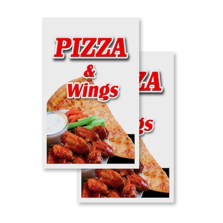 Signmission Pizza & Wings, Vinyl Decals Only 24 Inch x 36 Inch, Vinyl Decal, 2PK DSB-2436-2PACK-Pizza & Wings