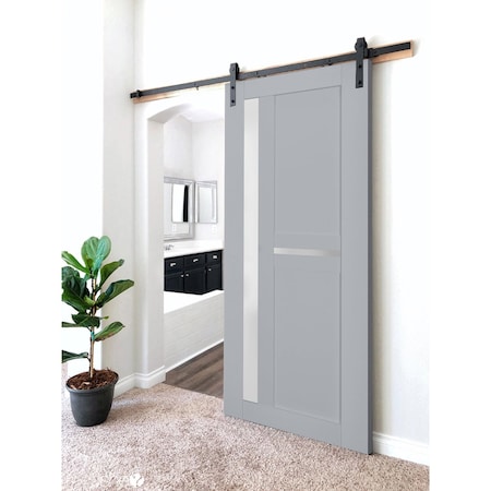 Sartodoors Sturdy Barn Door Grey Solid Core Modern Interior VEREGIO7288BD-B-GRE-18