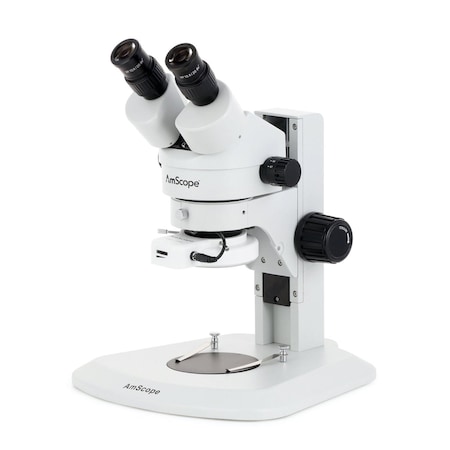 Amscope SM-1 Super Widefield Zoom Binocular Stereo Microscope 3.5X-45X w/144 LED Compact Ring Light on Trac SM-1BRX-144S