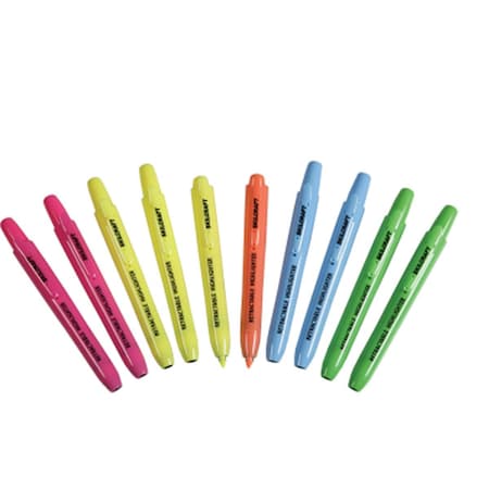 Made-To-Stick 752001 Retractable Highlighter  Chisel Tip - Assorted Color MA3754237