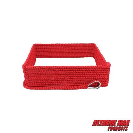 Extreme Max Extreme Max 3006.2651 BoatTector Solid Braid MFP Anchor Line with Thimble - 3/8" x 100', Red 3006.2651