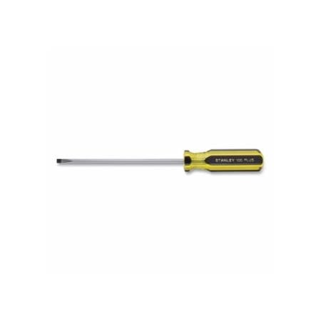 Stanley 100 Plus Light Blade Cabinet Tip Screwdriver, 3/16 in tip, 9-3/4 in L 680-66-186-A