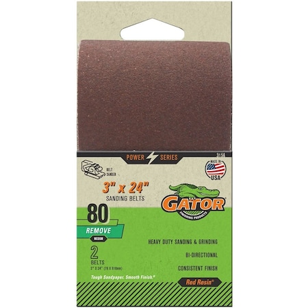 Gator Finishing Gator 3X24 A/O Belt 80 2PK 3156