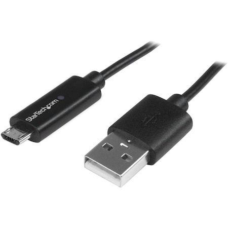 Startech.Com 1m 3 ft Micro-USB Cable with LED Charging Light - M/M - USB to Micro USB Cable USBAUBL1M
