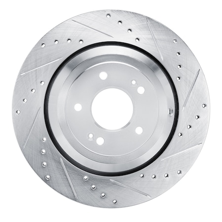 Dynamic Friction Co DFC Brake Rotor - Drilled and Slotted - Silver 631-10002R