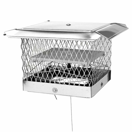 Lock-Top 8 x13 in. Stainless Steel II Chimney Cap-Damper, 0.62 in. Mesh 9515
