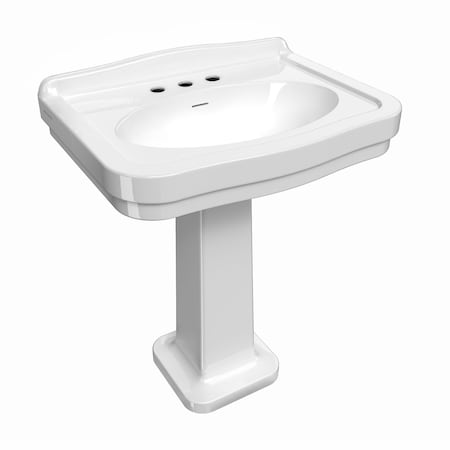 Whitehaus Collection Whitehaus Colleciton Pedestal Sink B-LO924-LO905-3H