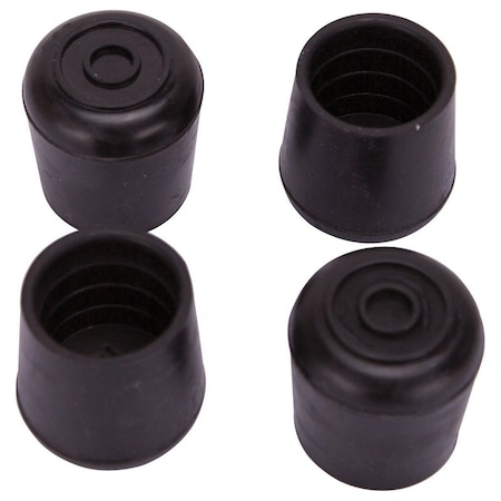 Prosource Furniture Leg Tip, Round, Rubber, Black, 1-1/4 in Dia, 1-5/8 in H FE-50638-PS